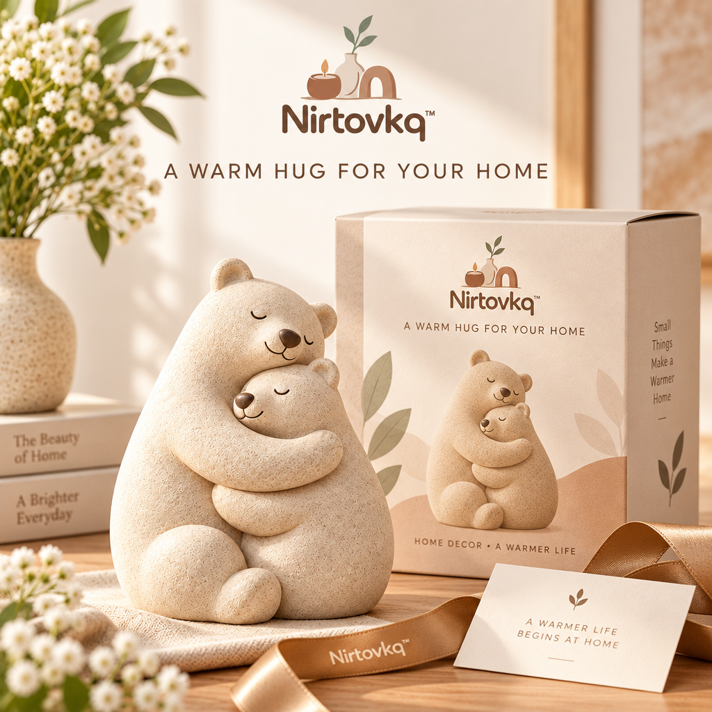 Nirtovkq™ Hugging Bears Sculpture – Cute Couple Figurine, Friendship Statue and Shelf Decor