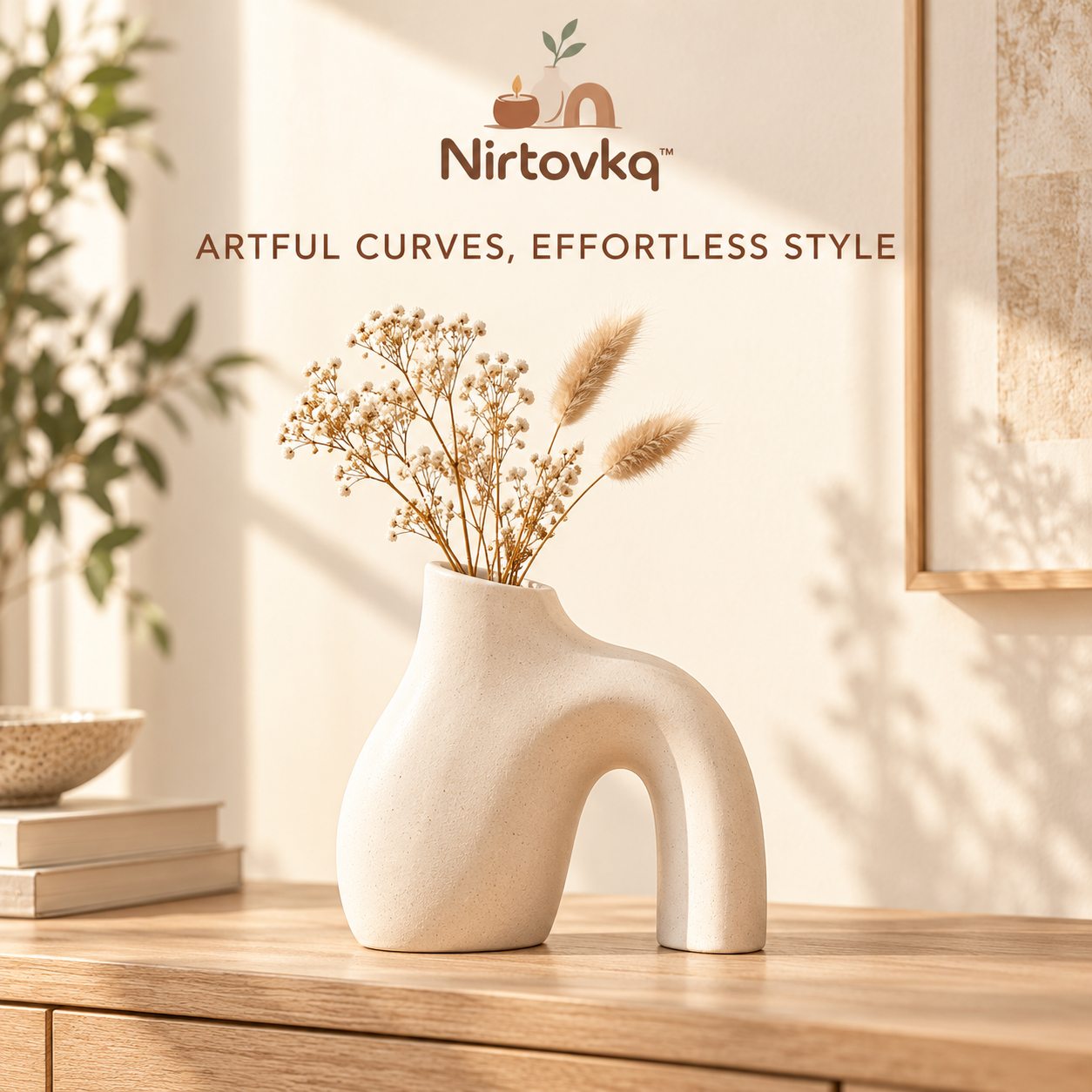 A softly curved sculptural decorative vase